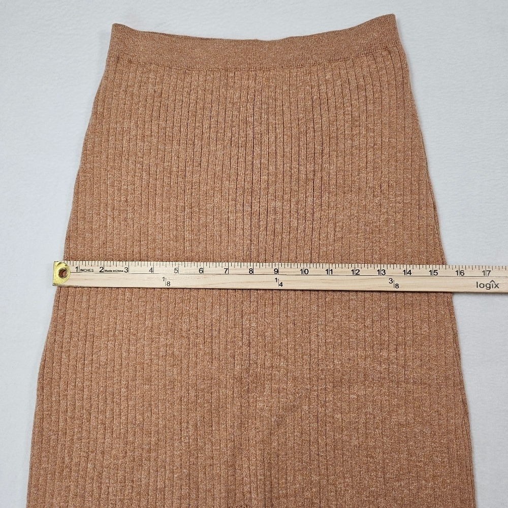 Free People Skyline Ribbed Knit Midi Skirt with slit Size Med Boho Coastal Indie - Picture 6 of 10